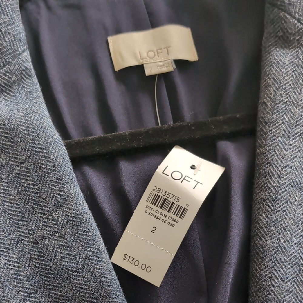 NWT LOFT Modern Herringbone Blazer - Sz 2 - Picture 8 of 8